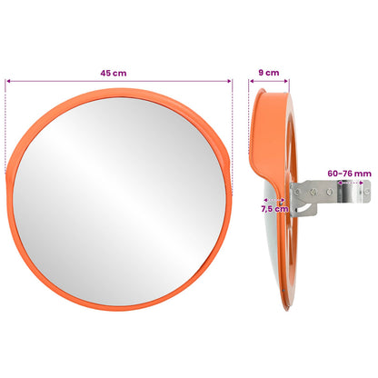 141680 Convex Traffic Mirror PC Plastic Orange 45 cm Outdoor