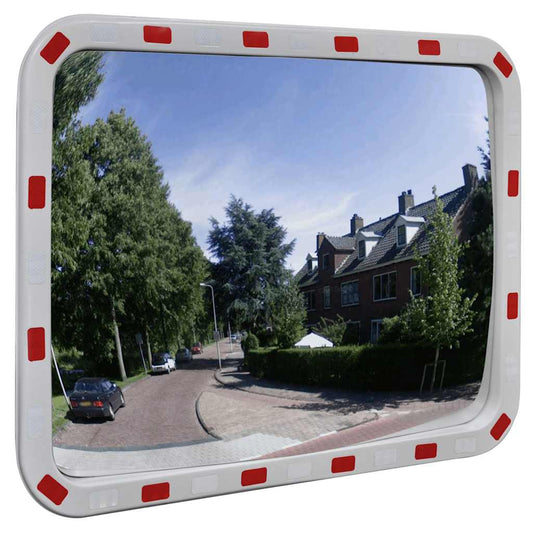141683 Convex Traffic Mirror Rectangle 60 x 80 cm with Reflectors