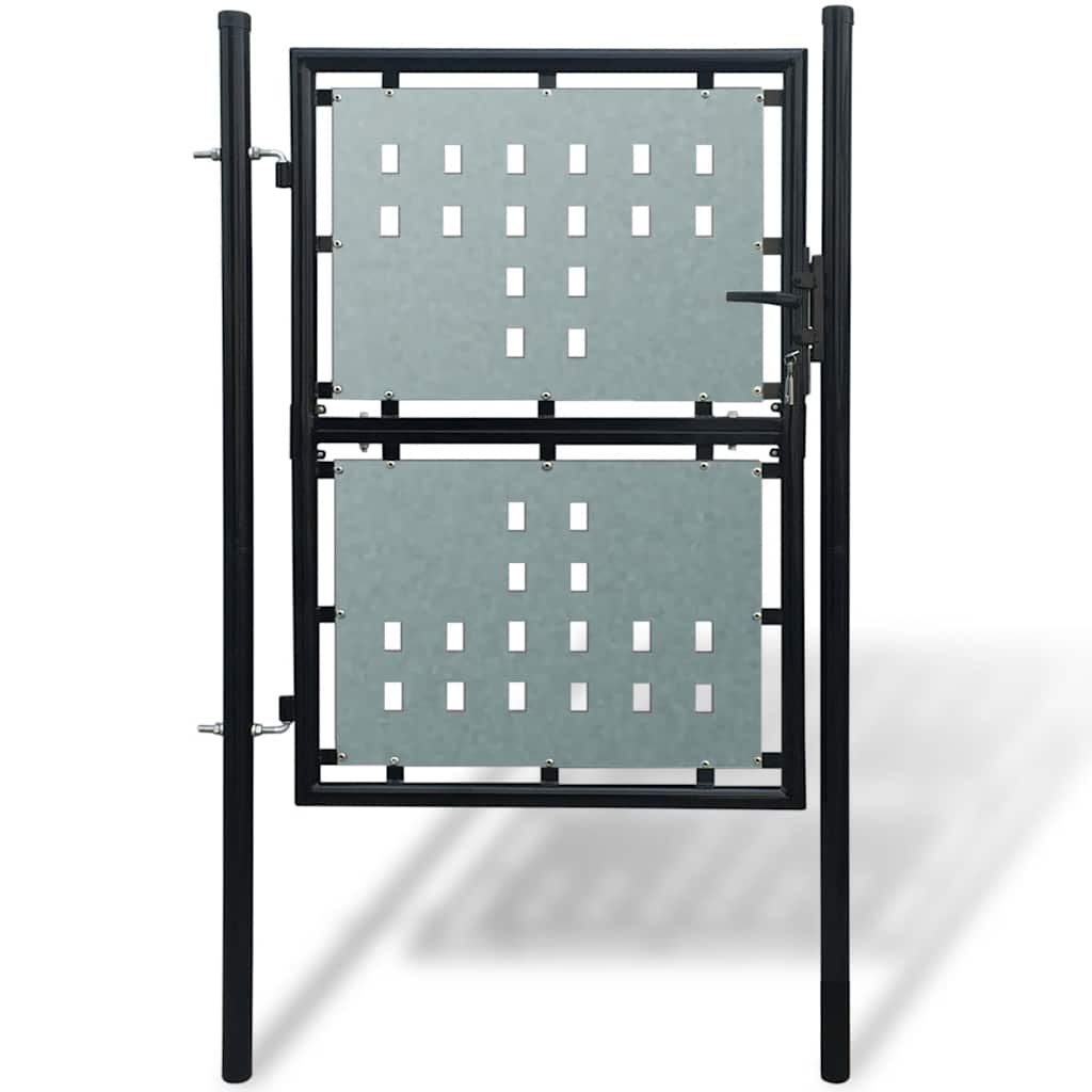 Black Single Door Fence Gate 100x125 cm