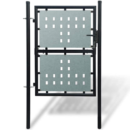 Black Single Door Fence Gate 100x125 cm