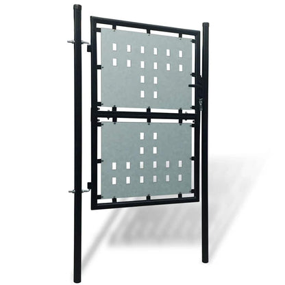 Black Single Door Fence Gate 100x125 cm