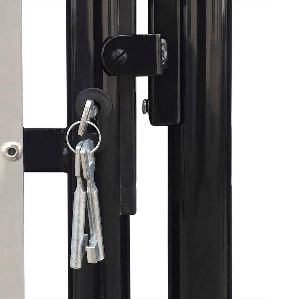 Black Single Door Fence Gate 100x125 cm