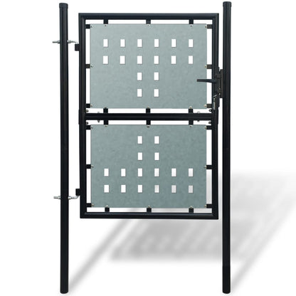 Black Single Door Fence Gate 100x200 cm