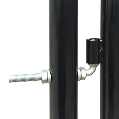 141689 vidaXL Black Single Door Fence Gate 100x200 cm