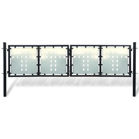 Black Single Door Fence Gate 300x75 cm
