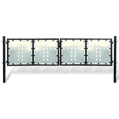 Black Single Door Fence Gate 300x75 cm