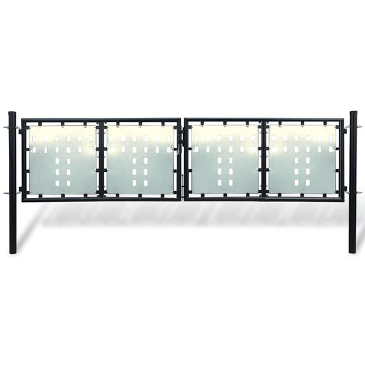 Black Single Door Fence Gate 300x75 cm