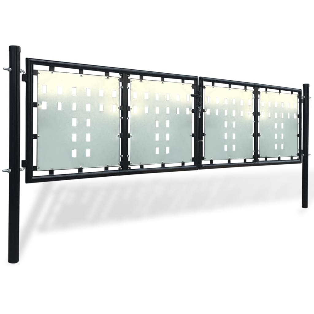 Black Single Door Fence Gate 300x75 cm