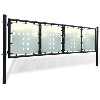 Black Single Door Fence Gate 300x75 cm
