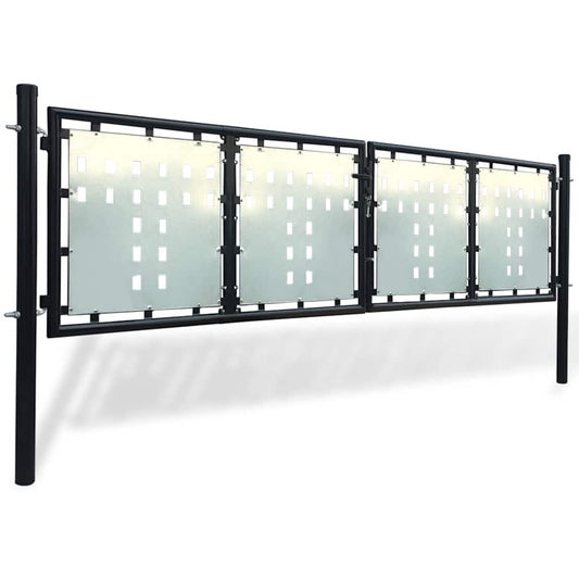 Black Single Door Fence Gate 300x75 cm