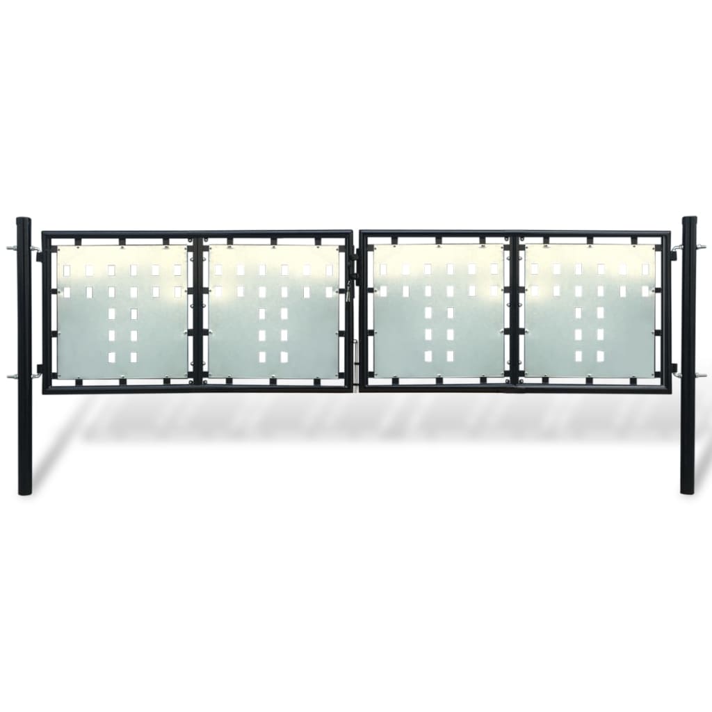 Black Single Door Fence Gate 300x100 cm