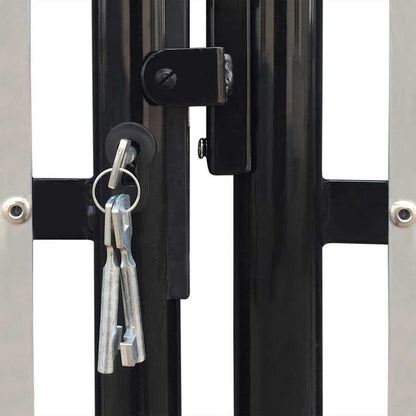 141691 vidaXL Black Single Door Fence Gate 300x100 cm