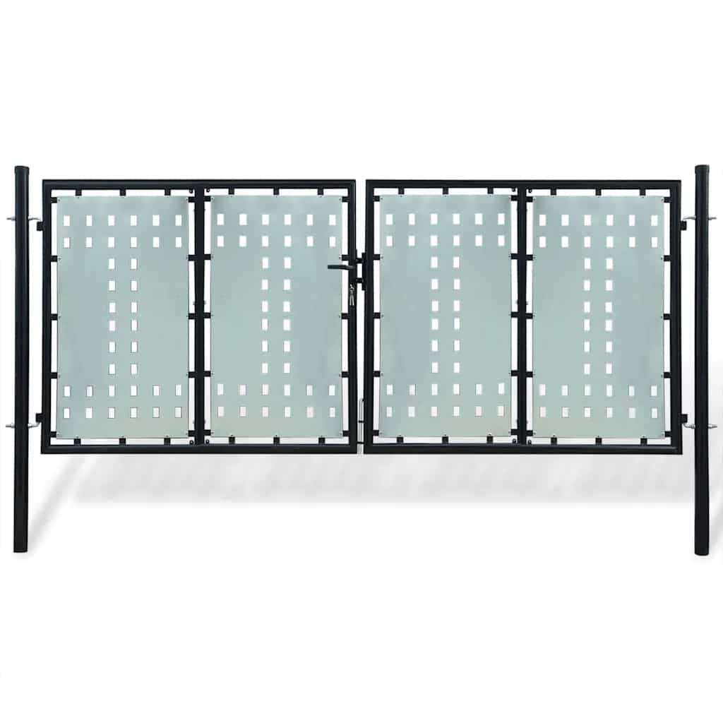 141692 vidaXL Black Single Door Fence Gate 300x125 cm