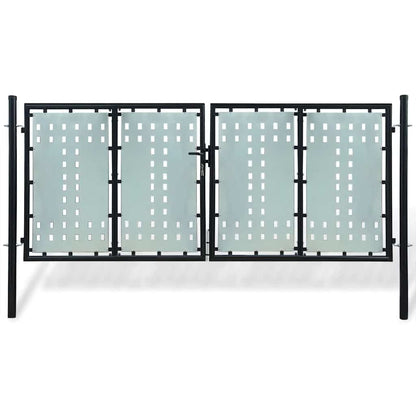 141692 vidaXL Black Single Door Fence Gate 300x125 cm