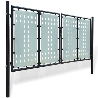 141692 vidaXL Black Single Door Fence Gate 300x125 cm