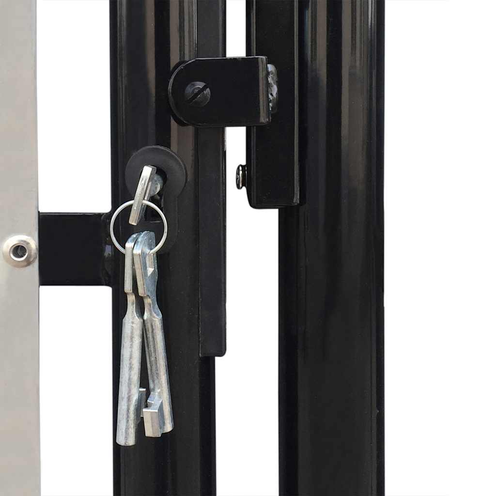 141692 vidaXL Black Single Door Fence Gate 300x125 cm