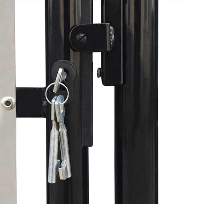141692 vidaXL Black Single Door Fence Gate 300x125 cm