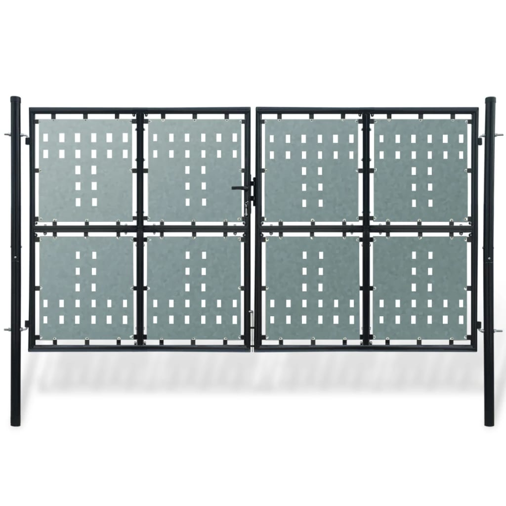 Black Single Door Fence Gate 300x150 cm