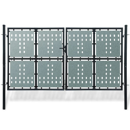 Black Single Door Fence Gate 300x150 cm