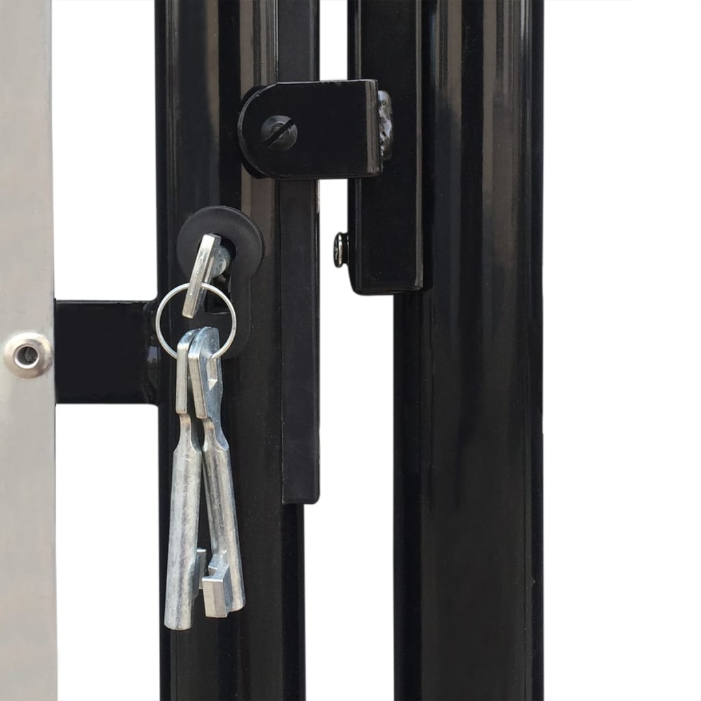 Black Single Door Fence Gate 300x150 cm