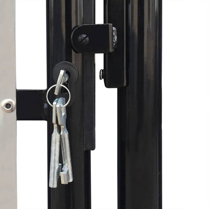 141693 vidaXL Black Single Door Fence Gate 300x150 cm