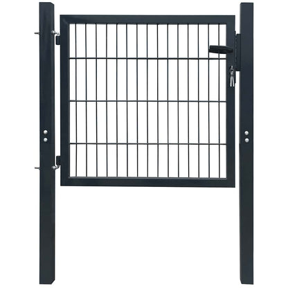 141740 vidaXL 2D Fence Gate (Single) Anthracite Grey 100x80 cm