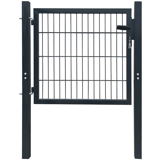 141740 vidaXL 2D Fence Gate (Single) Anthracite Grey 100x80 cm