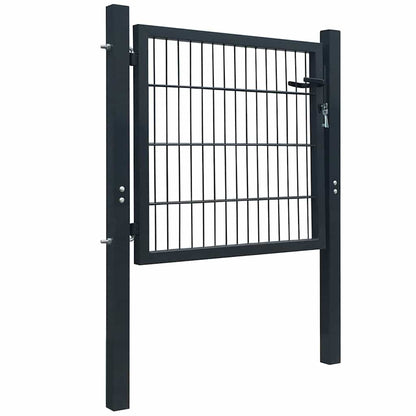 141740 vidaXL 2D Fence Gate (Single) Anthracite Grey 100x80 cm