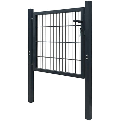 141740 vidaXL 2D Fence Gate (Single) Anthracite Grey 100x80 cm