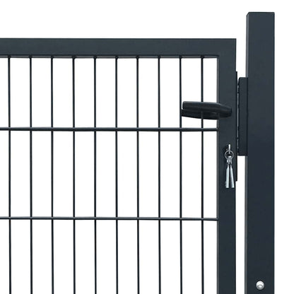 141740 vidaXL 2D Fence Gate (Single) Anthracite Grey 100x80 cm