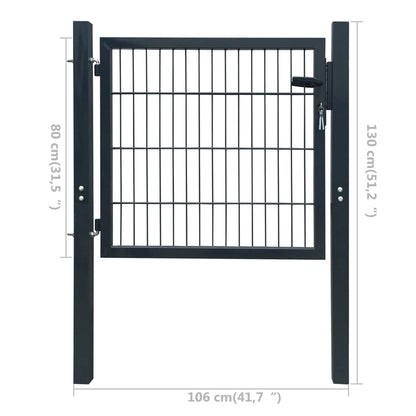 2D Fence Gate (Single) Anthracite Grey 100x80 cm