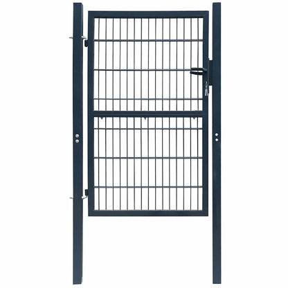 141742 vidaXL 2D Fence Gate (Single) Anthracite Grey 100x120 cm