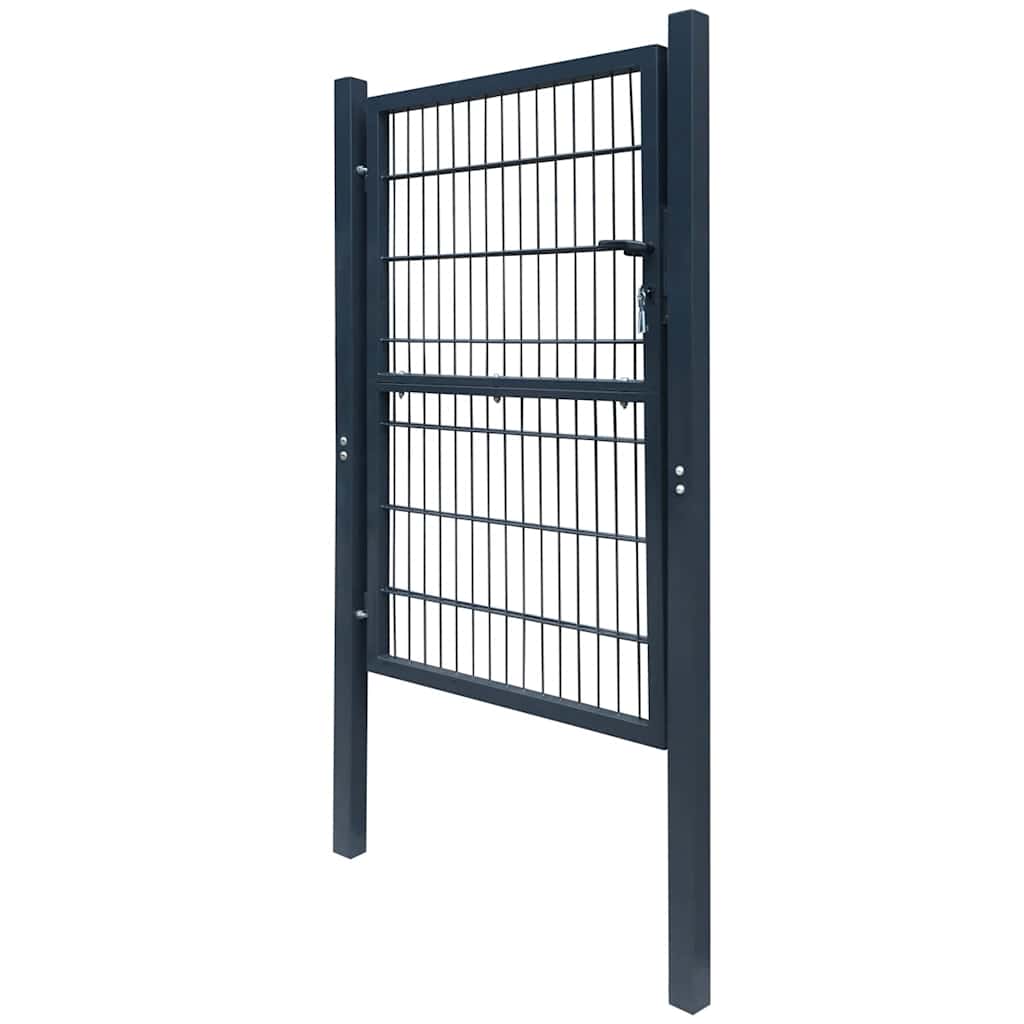 141742 vidaXL 2D Fence Gate (Single) Anthracite Grey 100x120 cm