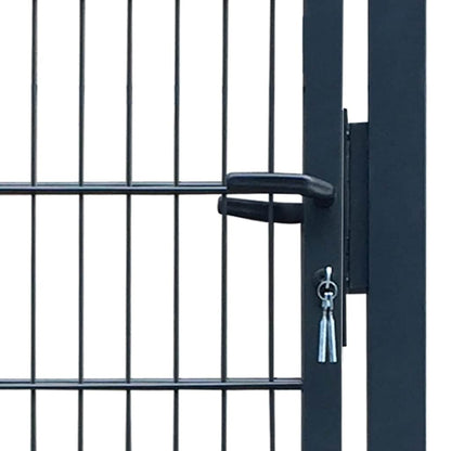 141742 vidaXL 2D Fence Gate (Single) Anthracite Grey 100x120 cm