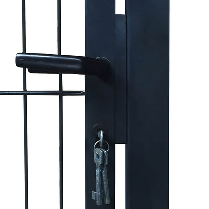 141742 vidaXL 2D Fence Gate (Single) Anthracite Grey 100x120 cm
