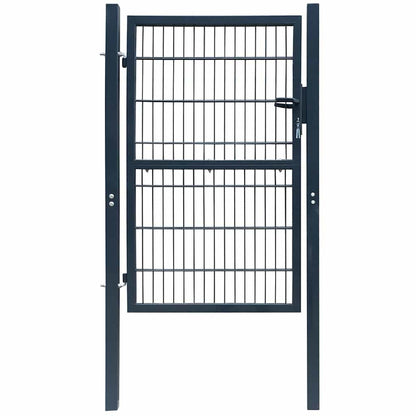 141744 vidaXL 2D Fence Gate (Single) Anthracite Grey 100x160 cm