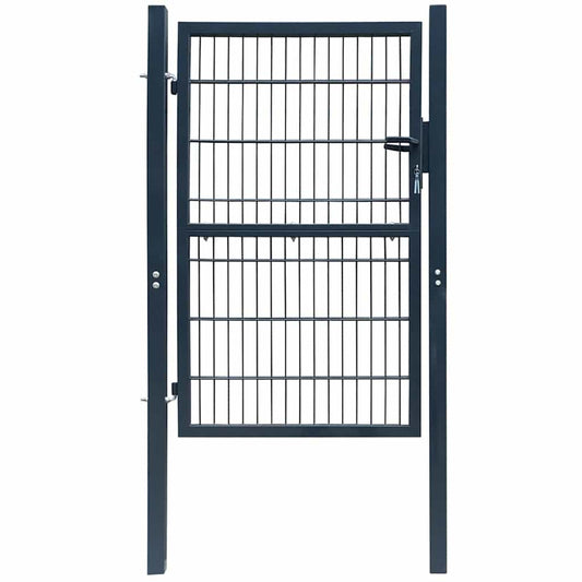 141745 vidaXL 2D Fence Gate (Single) Anthracite Grey 100x180 cm