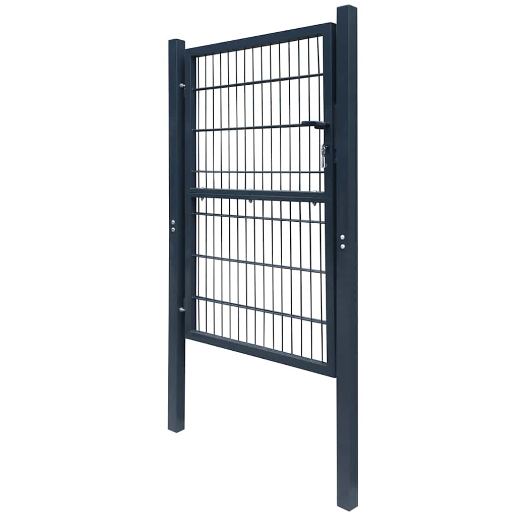 141745 vidaXL 2D Fence Gate (Single) Anthracite Grey 100x180 cm