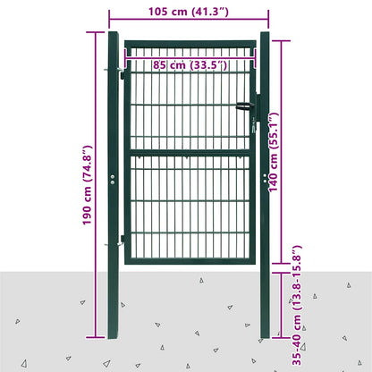 2D Fence Gate (Single) Green 100x140 cm