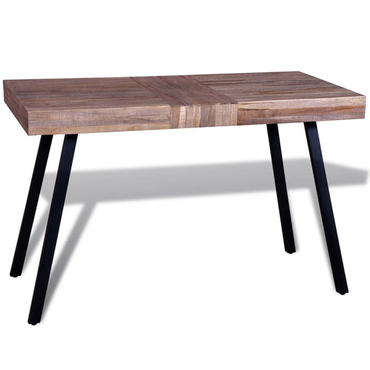 Table | Various shades of teak and black | Reclaimed Teak, Painted Iron