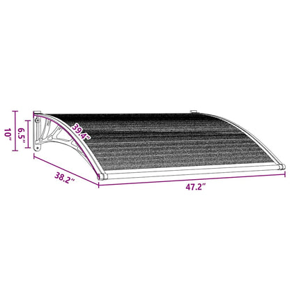 Door Canopy | Black brackets and transparent sheets