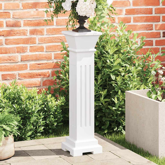 Plant Stand | Antique White | MDF | 66 cm tall | Decorative Inlays