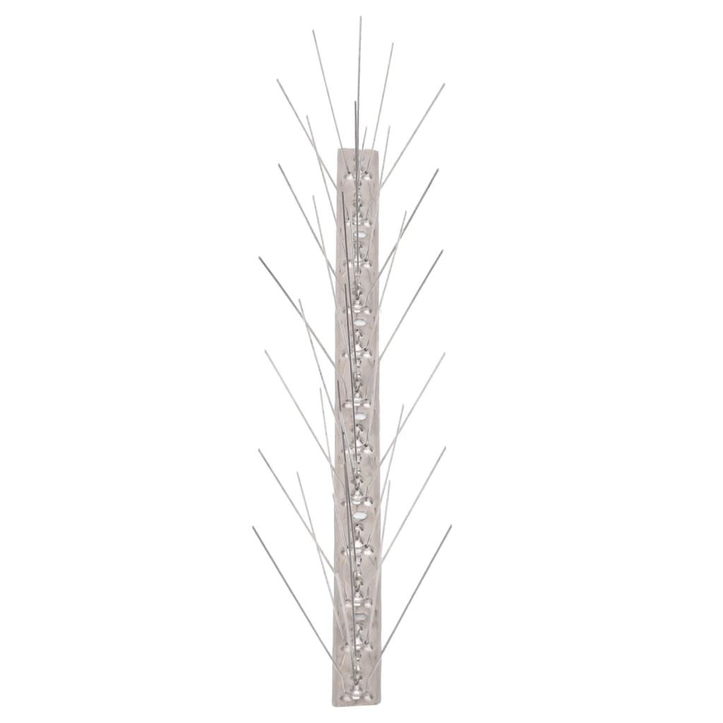 5-row Stainless Steel Bird & Pigeon Spikes Set of 6 3 m, demonstrating how the spikes effectively repel unwanted birds and pets.