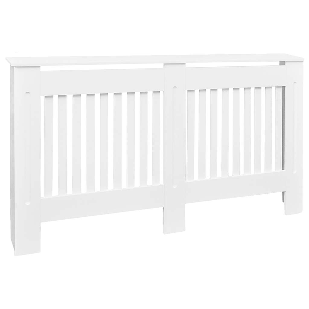 White Radiator Cover Heating Cabinet 152 cm Engineered Wood