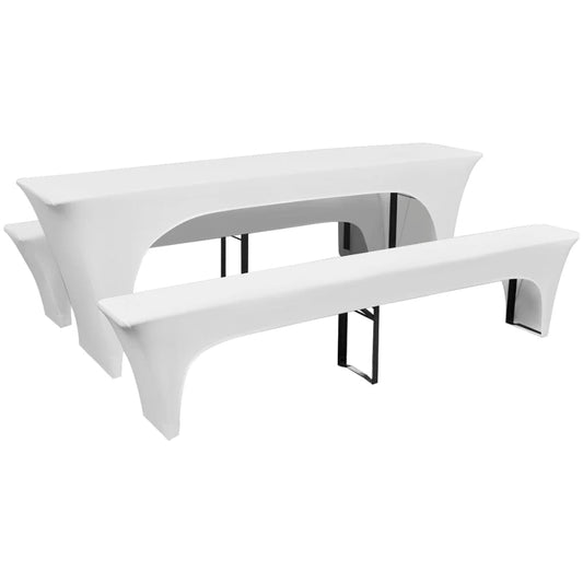 Table Cover | Set of 3 | White | Polyester 90%, Elastane 10%