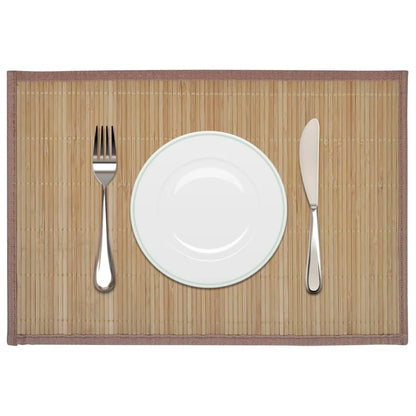 6 Bamboo Placemats 30 x 45 cm Brown