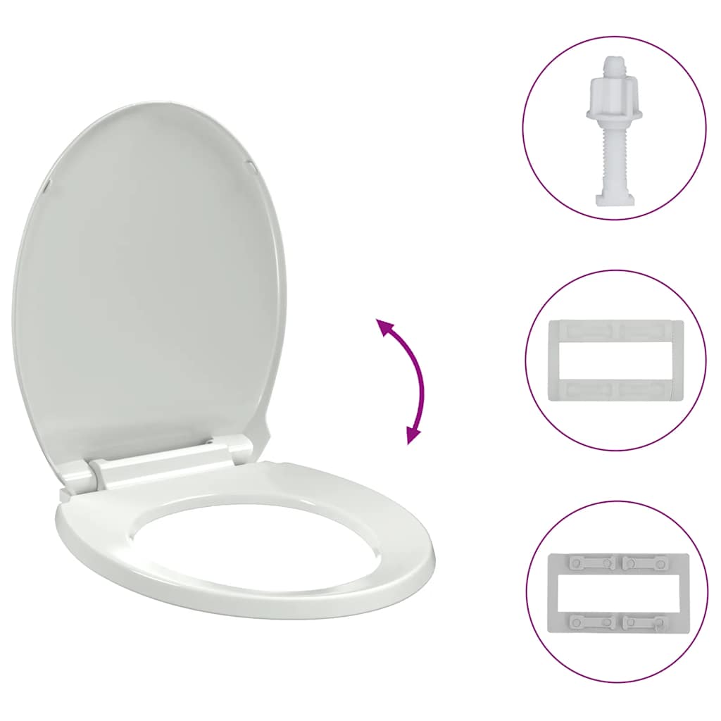 Soft-close Toilet Seat White Oval