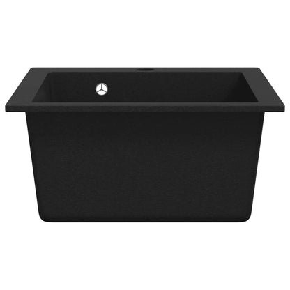 Overmount Kitchen Sink Single Basin Granite Black