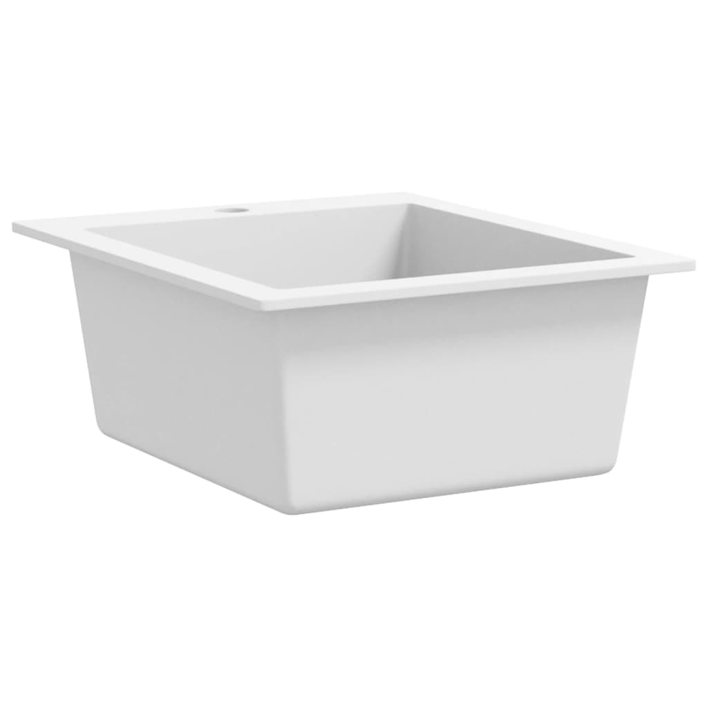 Overmount Kitchen Sink Single Basin Granite White