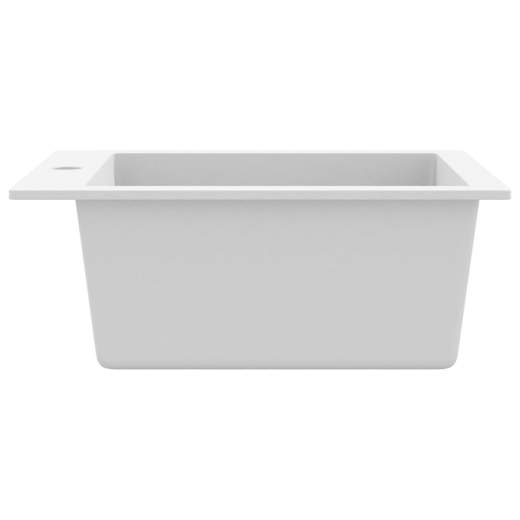 Overmount Kitchen Sink Single Basin Granite White